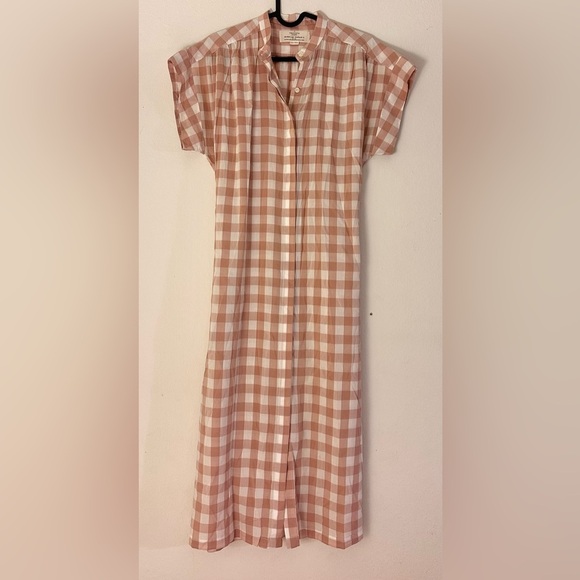 Trovata Brids of Paradise Astrid Easy Shirt Dress - Blush check XS - Picture 2 of 6